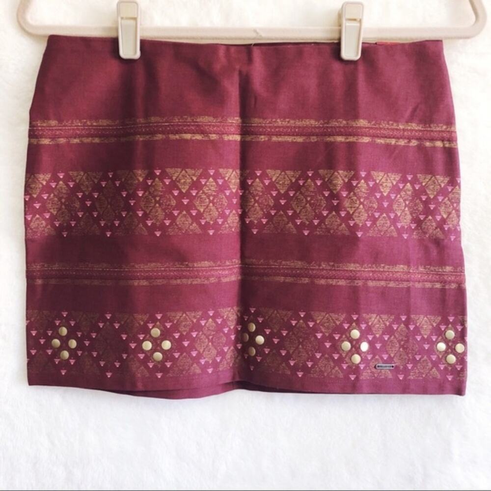 Hollister Red Embellished Skirt